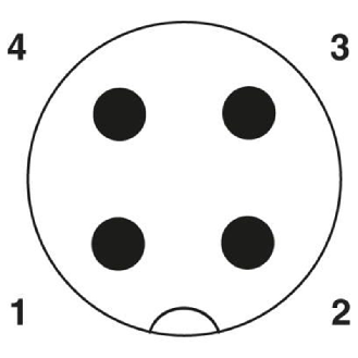 Embase paroi M16x1.5; M12A Mâle Droit 4p/4 fils (4x0.34mm²) 0.5m-Lire la description