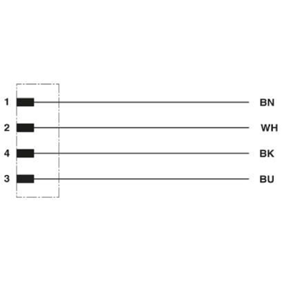 Embase paroi M16x1.5; M12A Mâle Droit 4p/4 fils (4x0.34mm²) 0.5m-Lire la description