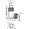 M12D Mâle Coudé 4p; Bornes IDC 0.14-0.34mm², Ø4-8mm; Blindé