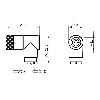 M08A Fem Coudé 3p; Bornes à souder (x3) 0.14-0.34mm², Ø3.5-5mm