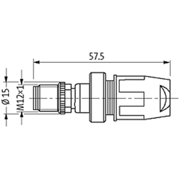 M12A Mâle Droit 4p; Bornes guillotines 0.5-1.0mm², sans PE-Lire la description