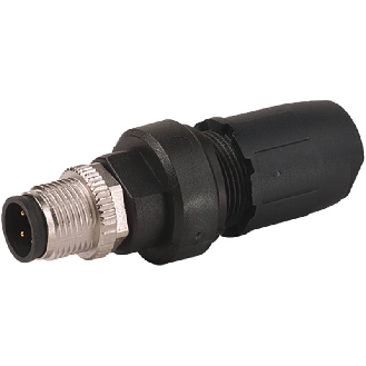 M12A Mâle Droit 4p; Bornes guillotines 0.5-1.0mm², sans PE-Lire la description