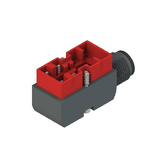 Connecteur plastique pour NF avec bloc contact B11 / M12 radial-Lire la description