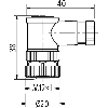 M12A Fem Coudé 4p; Bornes à vis <0.75mm², Ø4-6mm Pg7