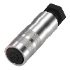 M16 Fem Droit 8p; Bornes à souder 0.14-0.75mm², Ø6-8mm
