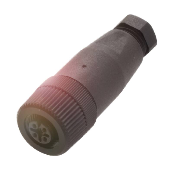 M12A Fem Droit 4p; Bornes à vis (x5) <0.75mm², Ø4-6mm-Lire la description