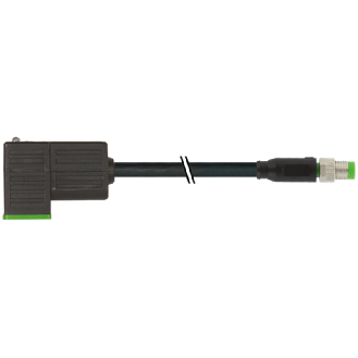 EV Forme C 8mm 24V/M08 Mâle Droit 3p; PUR UL/CSA 3x0.34 Noir 5m-Lire la description