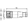 M12A Fem Droit 5p; Bornes à vis <0.75mm², Ø6-8mm Pg9