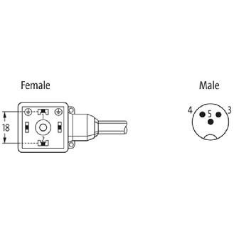 EV Forme A 18mm 24V LED+ATP/M12 Mâle Droit; PUR 3x0,75 Noir Cpc 1,5m-Lire la description