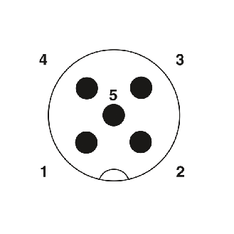 Embase paroi M16x1.5; M12A Mâle Droit 5p Inox/5 fils (5 x 0.25) 0.5m-Lire la description