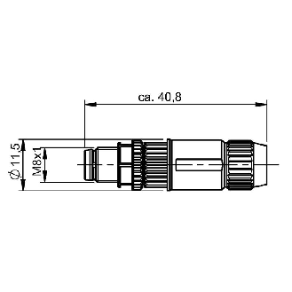 M08A Mâle Droit 3p; Bornes guillotines 0.14-0.34mm², Ø2.5-5.4mm-Lire la description