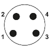 M08A Mâle Droit 4p; Bornes à vis, 3,5-5mm