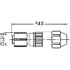 M12A Inox V2A Fem Droit 4p; Bornes guillotines 0.25-0.5mm², Ø4-5.1mm