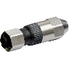 M12A Inox V2A Fem Droit 4p; Bornes guillotines 0.25-0.5mm², Ø4-5.1mm