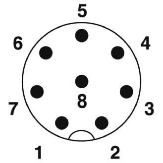 M12A Mâle Droit 8p; Bornes autodénudantes, Ø5-9.7mm Blindé-Lire la description