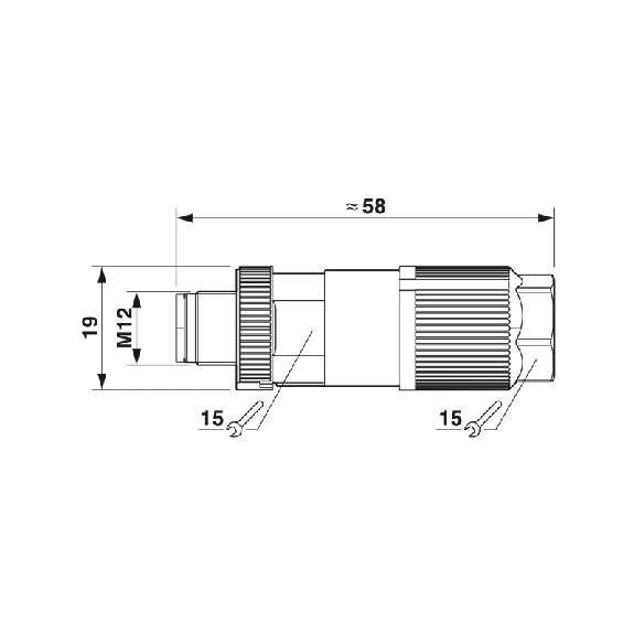 M12A Mâle Droit 8p; Bornes autodénudantes, Ø5-9.7mm Blindé-Lire la description