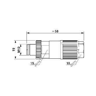 M12A Mâle Droit 8p; Bornes autodénudantes, Ø5-9.7mm Blindé-Lire la description