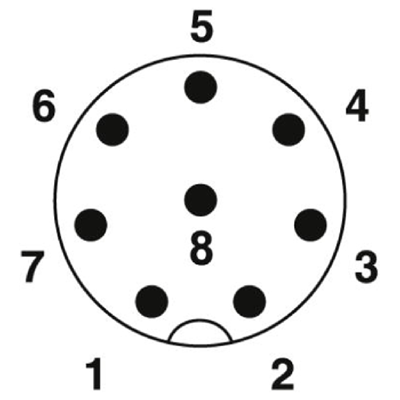 M12A Mâle Droit 8p; Bornes autodénudantes, Ø5-9.7mm Blindé-Lire la description