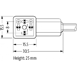 EV Forme C 8mm 24V/M08 Mâle Droit 3p; PUR UL/CSA 3x0.34 Noir 3m-Lire la description