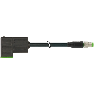 EV Forme C 8mm 24V/M08 Mâle Droit 3p; PUR UL/CSA 3x0.34 Noir 3m-Lire la description