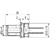Embase M12A Mâle montage frontal Fils PP 4x0,34 1m