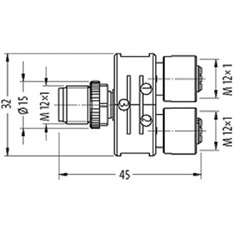 Y-M12 Mâle Droit 5p/2xM12 Fem Droit 4p (SlimLine)-Lire la description