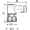 M12A Fem Coudé 5p; Bornes à vis <0.75mm², Ø6-8mm Pg9