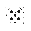 M12A Mâle Droit 5p; Bornes Push-Lock, Ø4-8 mm, CANopen®, DeviceNet™
