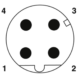 M12D Fem Droit 4p; Blindé Bornes autodénudantes, Ø4-8mm (PROFINET)-Lire la description
