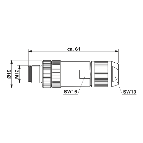 M12D Fem Droit 4p; Blindé Bornes autodénudantes, Ø4-8mm (PROFINET)-Lire la description