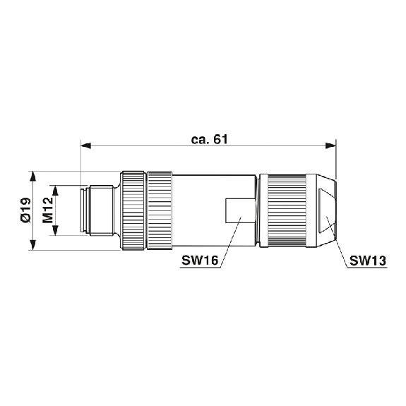 M12D Fem Droit 4p Blindé; Bornes autodénudantes 0.14-0.34mm², Ø4-8mm-Lire la description