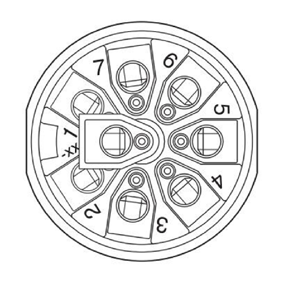 M12A Fem Droit 8p; Bornes à vis < 0.5mm², Ø6-8mm; Blindé-Lire la description