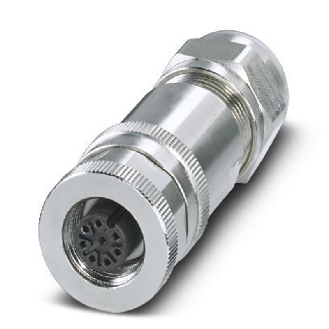 M12A Fem Droit 8p; Bornes à vis < 0.5mm², Ø6-8mm; Blindé-Lire la description