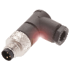 M08A Mâle Coudé 3p; Bornes à souder (x3) 0.14-0.34 mm², Ø3.5-5 mm