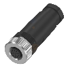 M12A Fem Droit 12p; Bornes à souder (x12) 0.14-0.25mm², Ø6-8 mm