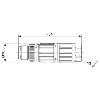M12A Mâle Droit 4p; Bornes autodénudantes 0.34mm², Ø3.5-6mm