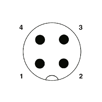 M12A Mâle Droit 4p; Bornes Push-Lock, Ø4-8 mm-Lire la description