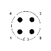 M12A Mâle Droit 4p; Bornes Push-Lock, Ø4-8 mm