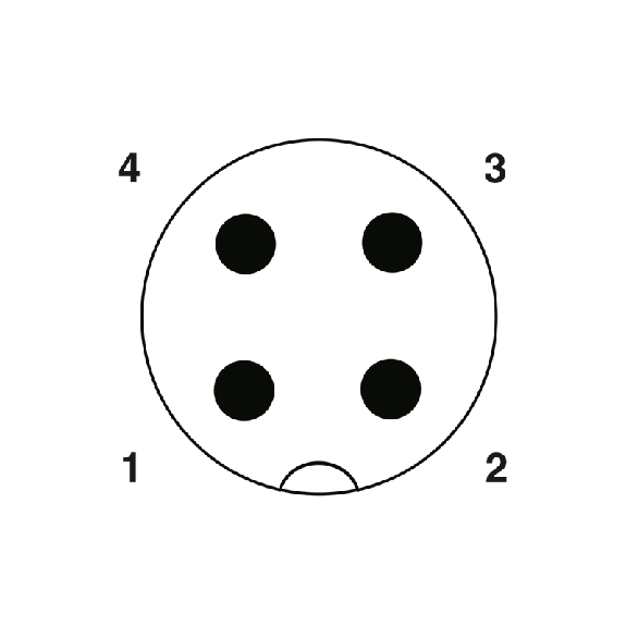 M12A Mâle Droit 4p; Bornes Push-Lock, Ø4-8 mm-Lire la description
