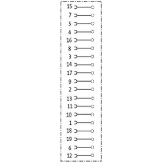 M23 Fem Droit 19p; Bornes à souder 1mm², Ø8-14mm-Lire la description