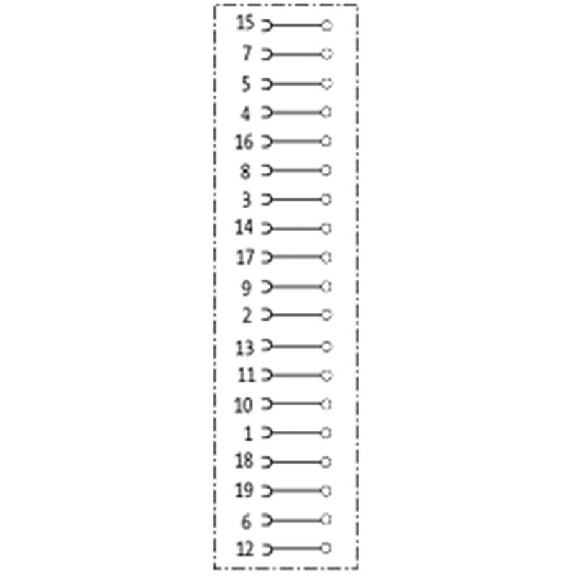 M23 Fem Droit 19p; Bornes à souder 1mm², Ø8-14mm-Lire la description