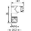 M08 Fem Coudé 3p; Bornes à souder <0.25mm², Ø3.5-5mm