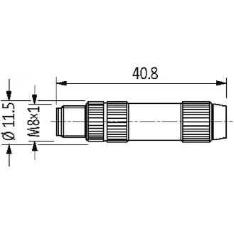M08A Mâle Droit 4p; Bornes guillotines 0.14-0.34mm², Ø2.5-5.1mm-Lire la description
