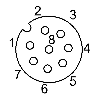 M12A Fem Droit 8p; Bornes à vis 0.14-0.5mm², Ø6-8mm