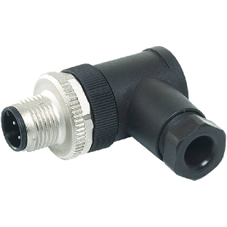 M12 Fem Coudé 8p; Bornes à vis <0.5mm², Ø6-8mm-Lire la description