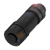 M12A Fem Droit 8p; Bornes à vis (x8) <0.75mm², Ø6-8mm Pg9