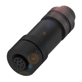 M12A Fem Droit 8p; Bornes à vis (x8) <0.75mm², Ø6-8mm Pg9-Lire la description