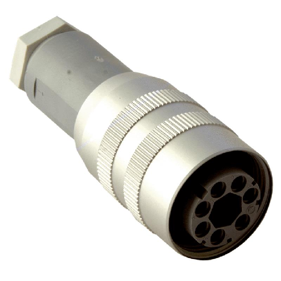 Connecteur M26 (Din43651) Fem Droit 6p Bornes à vis < 1,5mm², Ø7-9mm-Lire la description