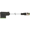 EV Forme A 18mm/M12 Mâle Droit 24V LED+ATP; PUR 3x0,75 Gris 2m