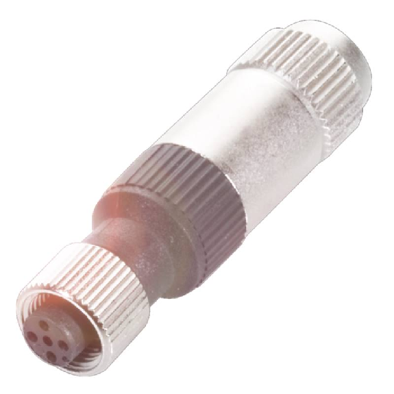 M12A Fem Droit 5p; Bornes guillotines (x4) 0.14-0.34mm², Ø2.9-5.4mm-Lire la description